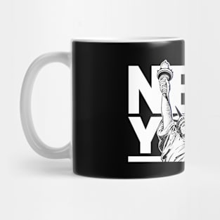 New York City Text with Liberty Statue Mug